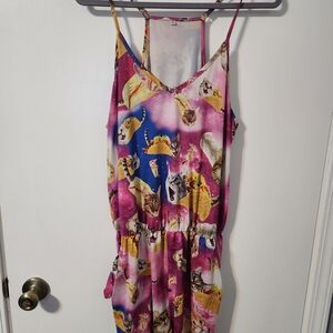 Colorful Cat Print Jumpsuit